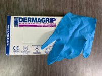 Перчатки медицинские смотровые Dermagrip High Risk, S/M/L. Упаковка 25 пар.
