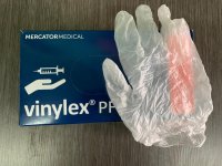 Перчатки виниловые MERCATOR MEDICAL Vinylex PF, неопудренные, бесцветные. Размеры XS, S, M, L, XL Упаковка 50 пар.